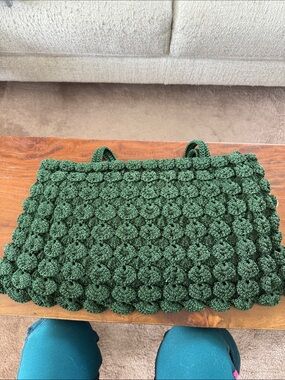 Green Crocheted Bubble Tote Bag - Unbranded ; exquisite and grand